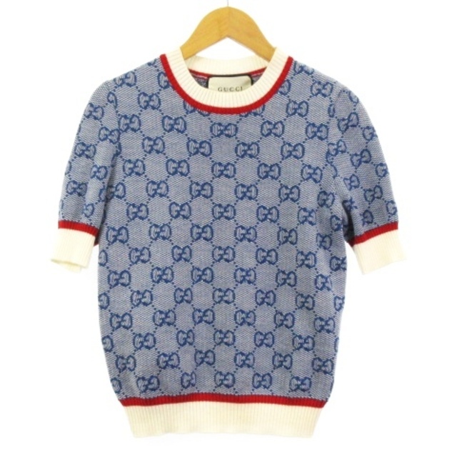 日本未発売】 Gucci - グッチ ニット セーター 半袖 GG柄 ジャガード 日本未発売】 Gucci - グッチ ニット セーター 半袖 GG柄 ジャガード