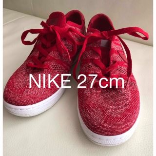 ナイキ(NIKE)の美品　NIKE ナイキ　スニーカー　赤　27センチ　クラシック　テニスシューズ(スニーカー)