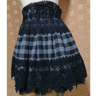 美品 BPN ゴシック 変形 アシメ フリル スカート 黒 ゴスロリ