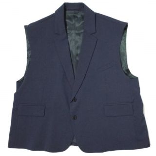 HED MAYNER ヘドメイナー 19SS SLEEVELESS JACKET スリーブレスジャケット 44 NAVY オーバーサイズ テーラード ベスト アウター【中古】【HED MAYNER】(テーラードジャケット)