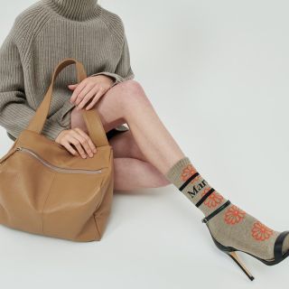 Mardi Mercrediマルディ SOCKS FLOS EMOJI ベージュ(ソックス)