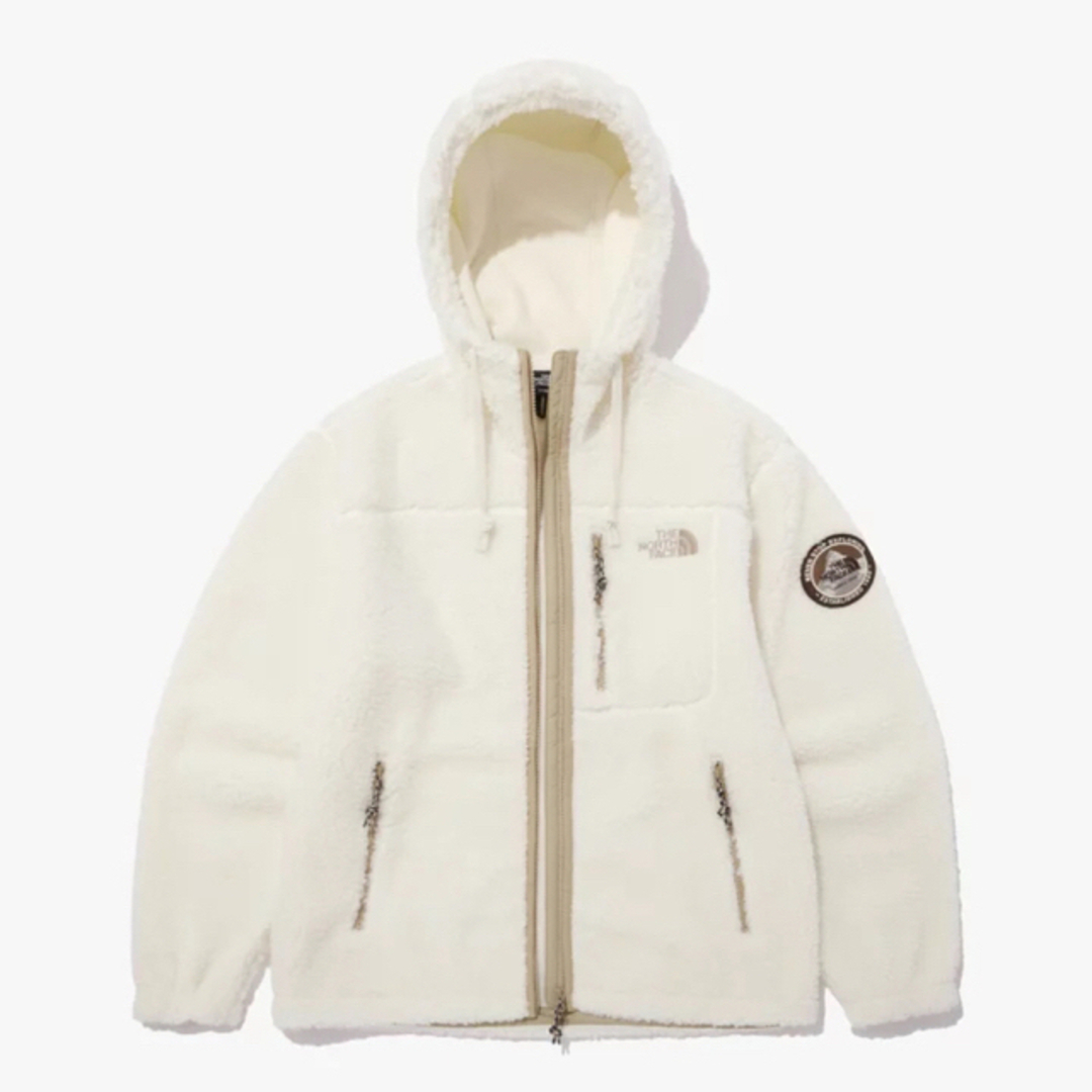 THE NORTHFACE ボア フリースフーディ ジップアップパーカー 白 M