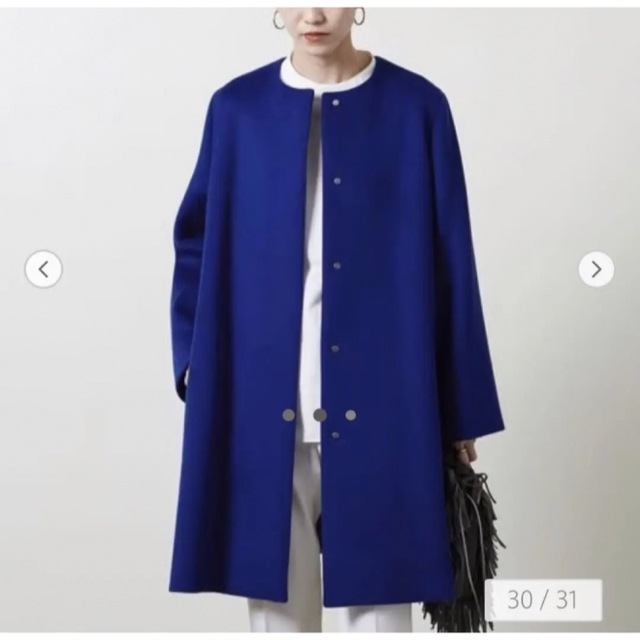 UNITED ARROWS(ユナイテッドアローズ)の新品UNITED ARROWS＞Aライン ノーカラー ミドル丈 コート レディースのジャケット/アウター(ロングコート)の商品写真