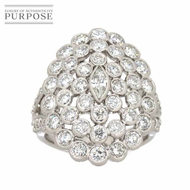 人気商品!】 リング 15号 ダイヤ 3.08ct/0.21ct Pt プラチナ 指輪 VLP