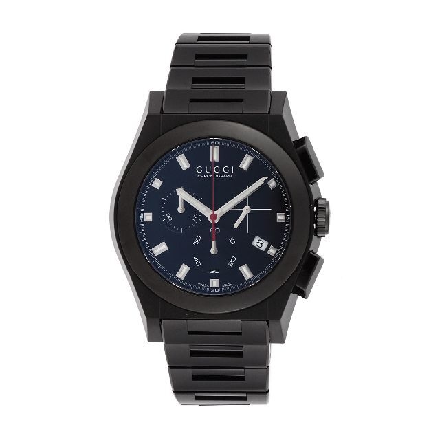 Gucci - 未使用 正規品 グッチ 腕時計 43mm クロノグラフ メンズ ブラック