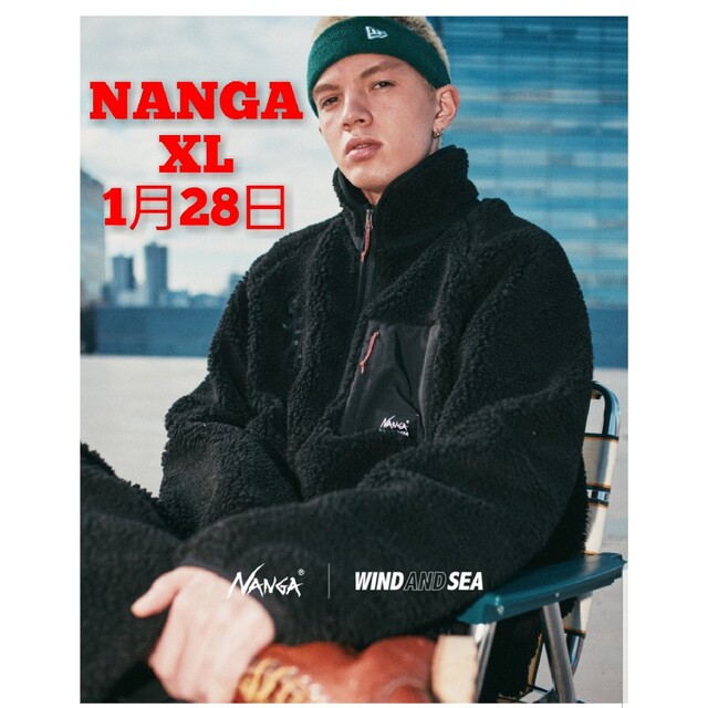 男性に人気! NANGA×WDS - SEA AND WIND BOA JACKETBLACK FLEECE