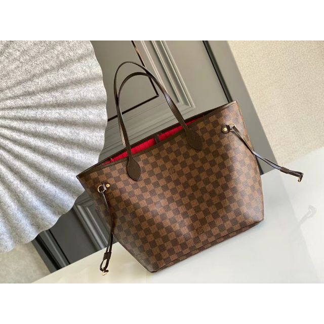 格安即決 VUITTON LOUIS - ダミエ・エベヌ MM ネヴァーフル Vuitton