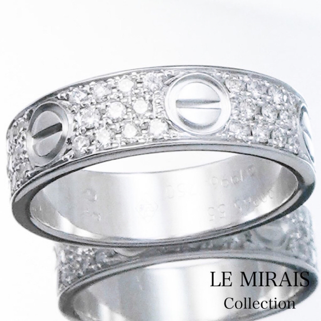 Cartier - 【仕上済】カルティエ ラブリング 15号 WG 55 ダイヤ 指輪 リング