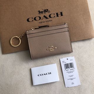 コーチ(COACH)の新品★COACH コーチ レザー コイン パス IDケース キーリング付き(コインケース)