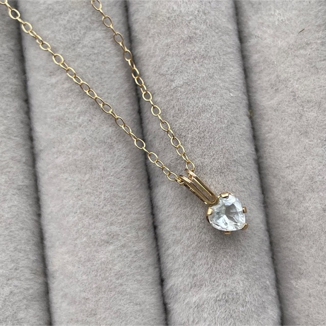 pale Blue Heart … aquamarine 14kgf ハンドメイドのアクセサリー(ネックレス)の商品写真