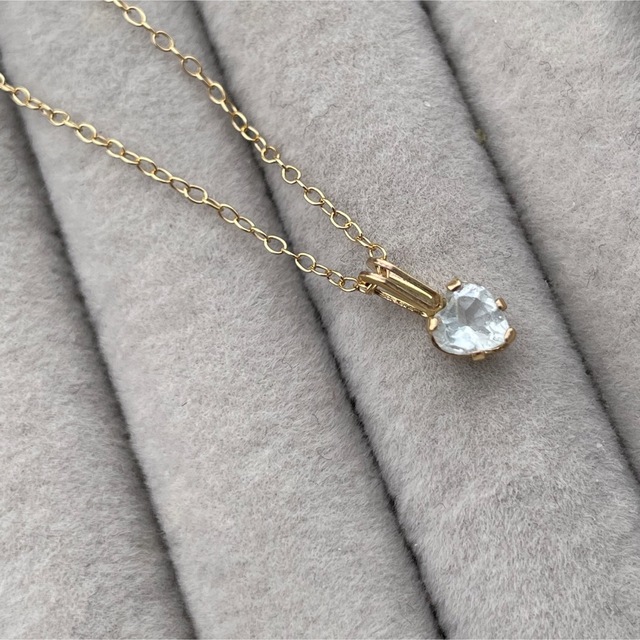 pale Blue Heart … aquamarine 14kgf ハンドメイドのアクセサリー(ネックレス)の商品写真