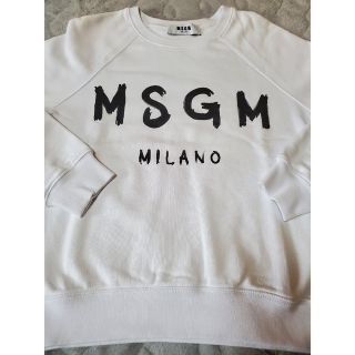 エムエスジイエム(MSGM)の美品⭐MSGM⭐春夏モデル　レディーススウェットシャツ　トレーナー　白　Sサイズ(トレーナー/スウェット)