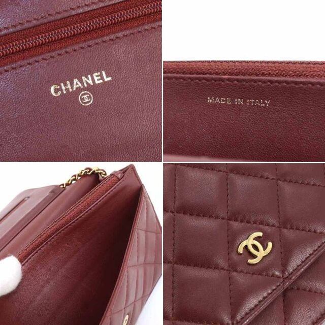 CHANEL(シャネル)のシャネル CHANEL マトラッセ チェーン ウォレット 長財布 レザー ボルドー A33814 ゴールド 金具 VLP 90176822 レディースのファッション小物(財布)の商品写真