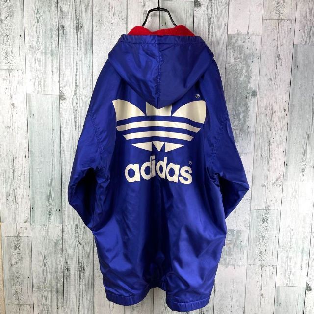 希少adidas アディダス トレフォイル デサント製 M L デカロゴ 好配色