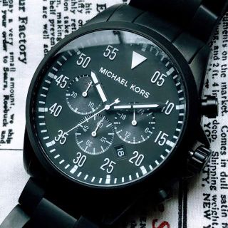 マイケルコース(Michael Kors) 時計(メンズ)(ブラック/黒色系)の通販