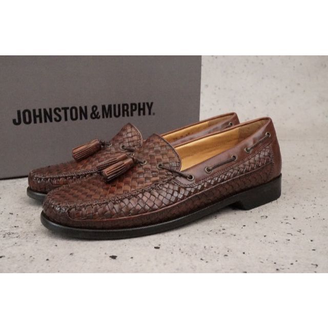 ランキング2022 JOHNSTON & MURPHY - ジョンストン&マーフィー 編み込み タッセル ローファー ブラウン 25.5cm スリッポン+モカシン