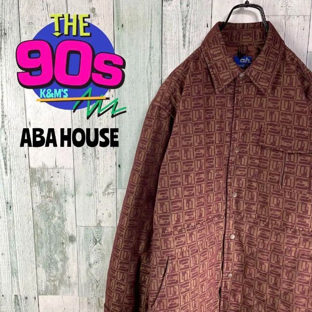 ABAHOUSE(アバハウス)の90's ABA HOUSE アバハウス　総柄　ダブルカフス　CPOジャケット メンズのトップス(シャツ)の商品写真