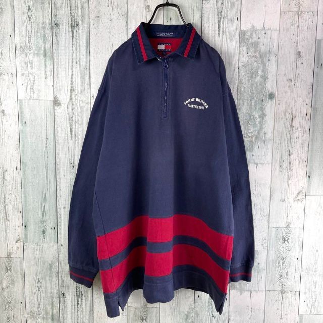 TOMMY HILFIGER - 90's TOMMY HILFIGER ハーフジップ ラガーシャツ