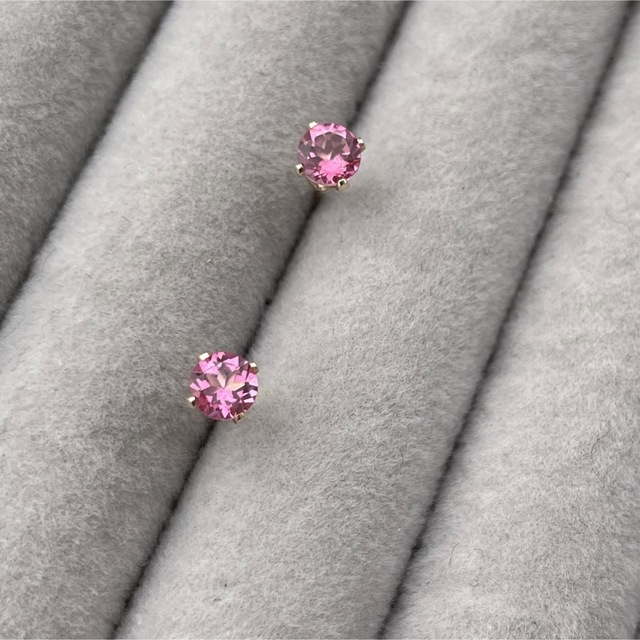 Cherry ... Pink topaz pierce ハンドメイドのアクセサリー(ピアス)の商品写真