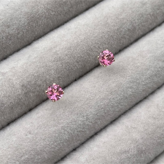 Cherry ... Pink topaz pierce ハンドメイドのアクセサリー(ピアス)の商品写真