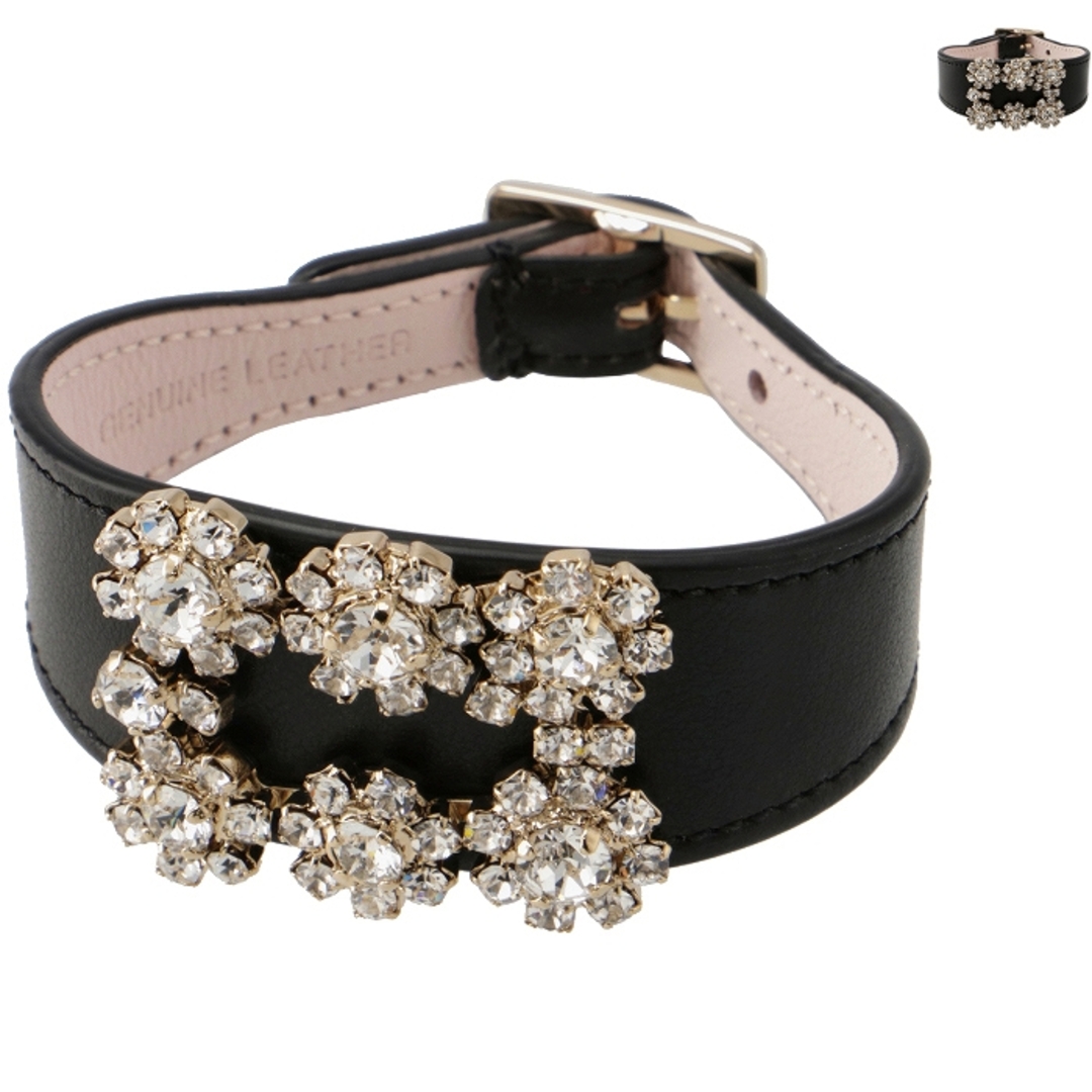 ROGER VIVIER(ロジェヴィヴィエ)のロジェ ヴィヴィエ ROGER VIVIER ブレスレット フラワーストラス FLOWER STRASS BUCKLE BRACELET バングル REWCO740200 XMA  レディースのアクセサリー(ブレスレット/バングル)の商品写真