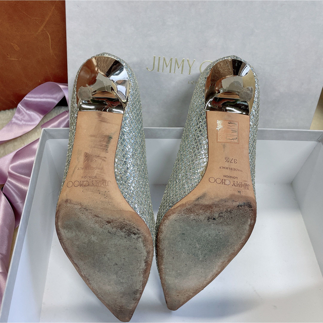 JIMMY CHOO(ジミーチュウ)のJIMMY CHOO パンプス ラメ シルバー  レディースの靴/シューズ(ハイヒール/パンプス)の商品写真