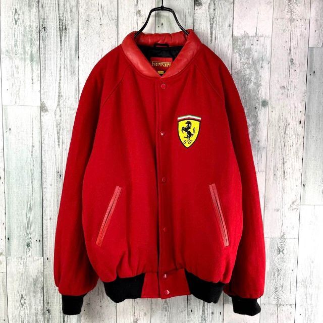 Ferrari - 90's Ferrari イギリス製 ホース刺繍 襟レザー レトロ ...