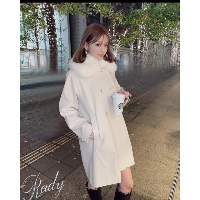 定価51,840円 Rady リアルファー 2way ウールコート ファーコート