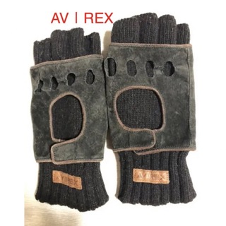 アヴィレックス(AVIREX)のアビレックス　メンズ　革カバー付き　指なし手袋(手袋)