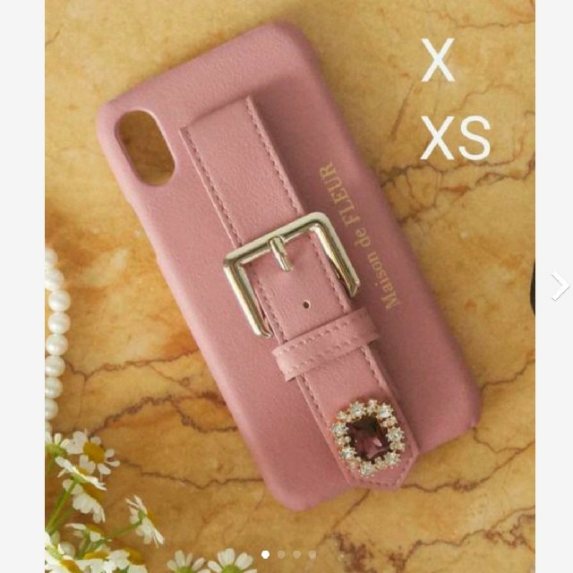 Maison de FLEUR ビジュー ベルト iPhoneX/XSケース