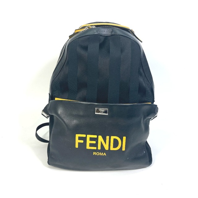 フェンディ FENDI ペカン バックパック 7VZ053 ロゴ バイカラー リュックサック ナイロン ブラック