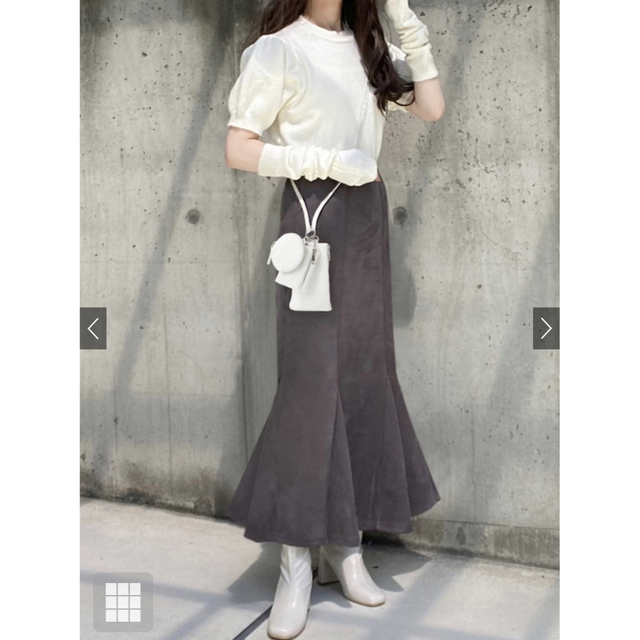 GRL(グレイル)の【新品/未使用】GRL グレイル　スエードマーメイドスカート ブラック レディースのスカート(ロングスカート)の商品写真