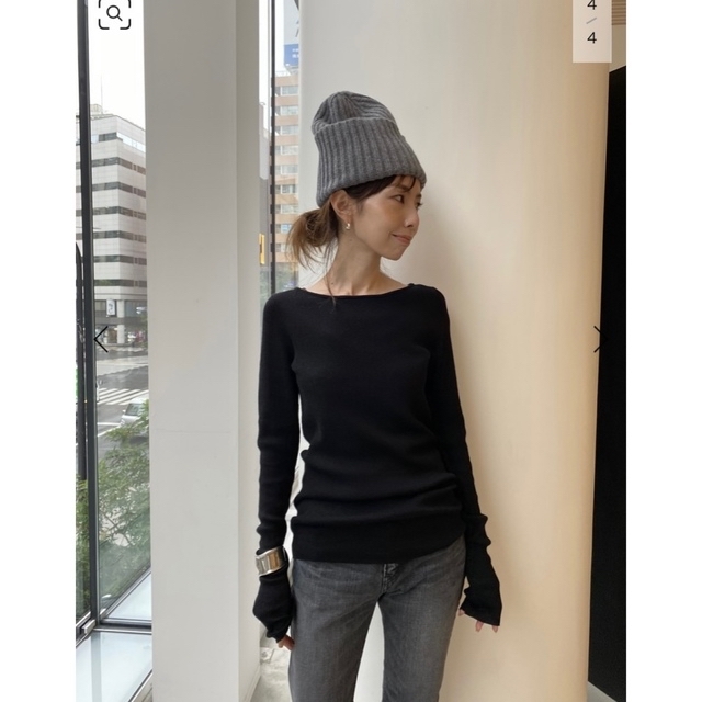 L'Appartement DEUXIEME CLASSE(アパルトモンドゥーズィエムクラス)のL'Appartement KNIT CAP アパルトモン　ビーニー　グレー レディースの帽子(ニット帽/ビーニー)の商品写真