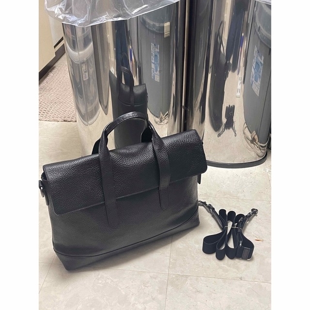 COACH(コーチ)美品 ビジネスバッグショルダーバッグ　F75757黒レザー