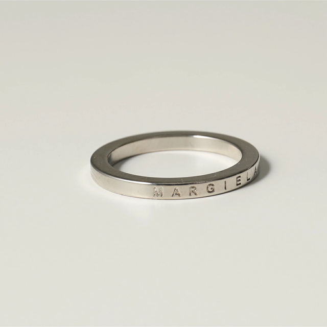 新品 MM6 メゾンマルジェラ リング 指輪 シルバー ロゴ刻印 14号サイズ