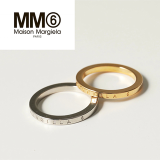 新品 MM6 メゾンマルジェラ リング 指輪 シルバー ロゴ刻印 16号サイズ