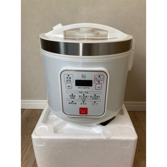 シルバーグレー サイズ 石崎電機製作所・SURE 低糖質炊飯器 SRC-500PW