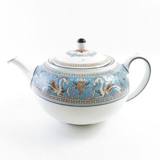 ウェッジウッド(WEDGWOOD)の美品 WEDGWOOD ウェッジウッド フロレンティーンターコイズ ティーポット 1点 英国 王室 SY5331B3 (その他)