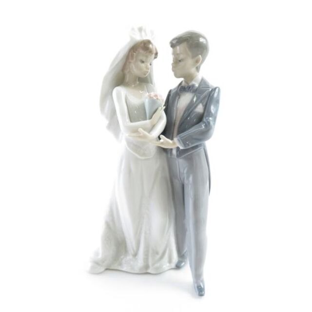 美品 LLADRO リヤドロ 5885 「門出の日」 フィギュリン 1点 置物 人形 新郎新婦 結婚 廃盤 SC6070F