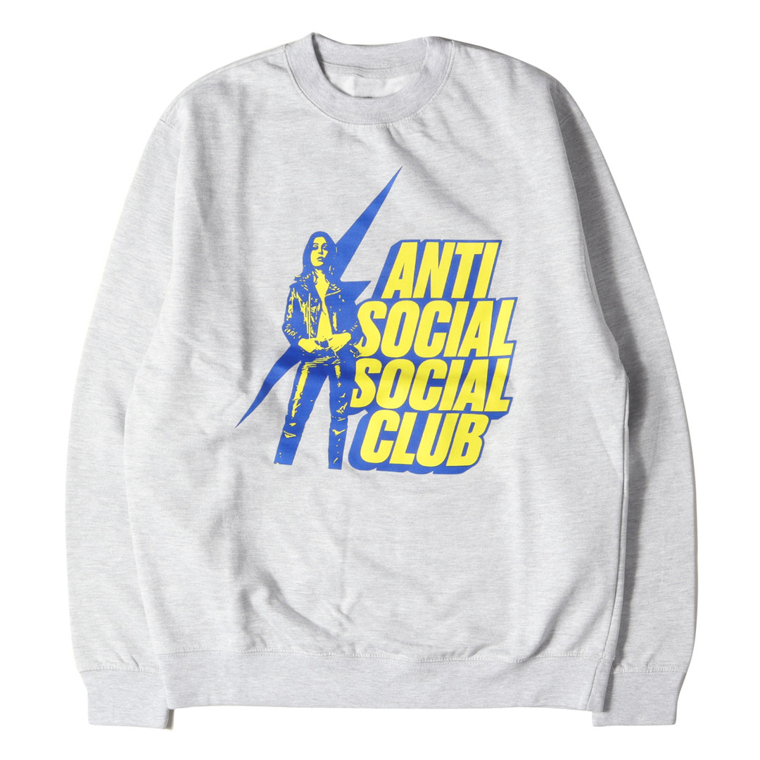 HYSTERIC GLAMOUR ヒステリックグラマー スウェット Anti Social Social Club アンチ ソーシャル ソーシャル  クラブ レディープリント スウェットシャツ 20SS グレー M トップス コラボ トレーナー【メンズ】 値段が激安