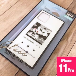 ミッキーマウス(ミッキーマウス)のミッキー iPhone11Pro ガラス スマホケース ホワイト(iPhoneケース)