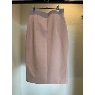 美品未使用 タイトスカート ひざ丈下 くすみピンク バックスリット(ひざ丈スカート)