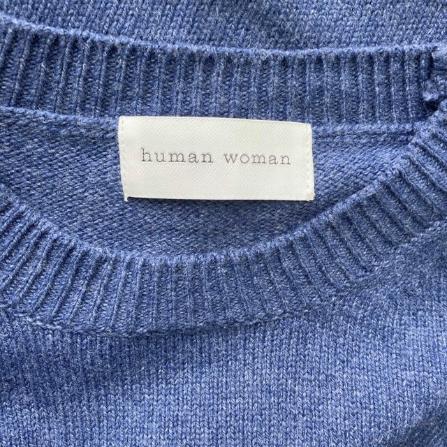 HUMAN WOMAN(ヒューマンウーマン)の【HUMAN WOMAN】美品　ミドルゲージ編地コンビプルオーバーニット レディースのトップス(ニット/セーター)の商品写真