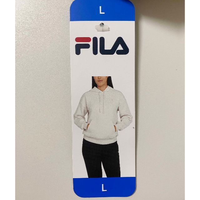 FILA(フィラ)の新品 L ★ FILA フィラ スウェット パーカー 裏起毛 オフホワイト レディースのトップス(パーカー)の商品写真