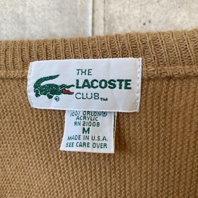 USA製 LACOSTE ラコステ Vネック ニット セーター ベージュ 5