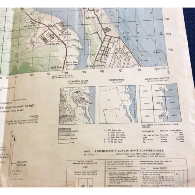 米軍ベトナム戦争/70年・軍用マップ/実物 エンタメ/ホビーのミリタリー(個人装備)の商品写真