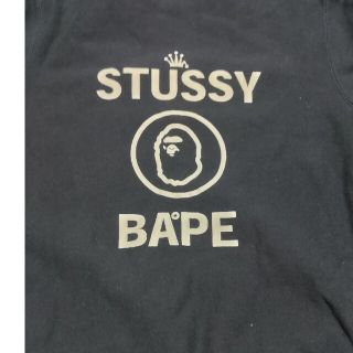 アベイシングエイプ(A BATHING APE)のベイシングエイプとSTUSSYのダブルネームのスウェット(スウェット)