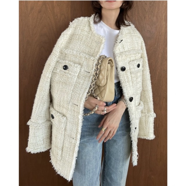 CLANE NO COLOR TWEED JACKET クラネ　ツイード