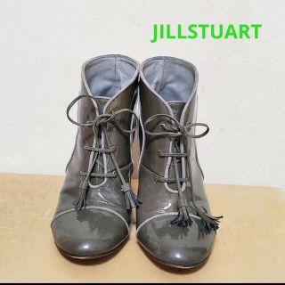 ジルスチュアート(JILLSTUART)の【JILLSTUART】レースアップヒールショートブーツ☆グレー(レインブーツ/長靴)