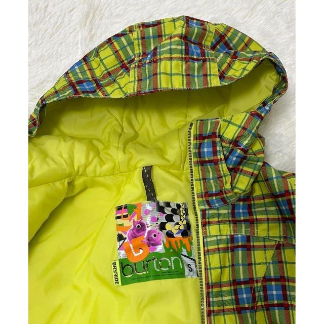 BURTON リスタグ バートン スノボウェア S イエロー チェック スポーツ